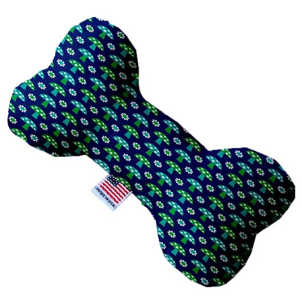 Mirage Pet Products Blue Mushrooms Canvas Bone Dog Toy 10 in. 1188-CTYBN10